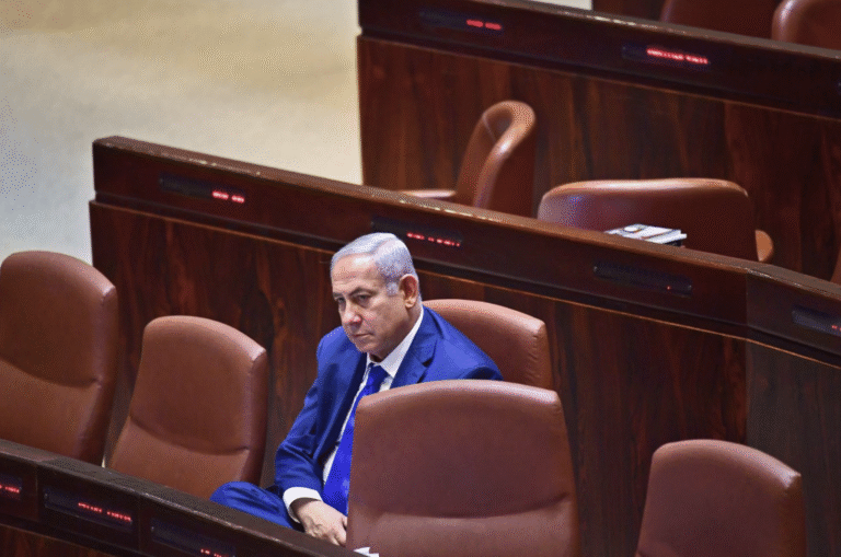 Benjamin Netanyahu in the Knesset. (GPO)